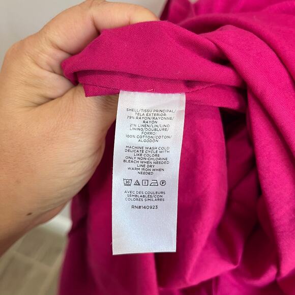 Loft Pink Sleeveless Midi Dress Size 2 Bow Front Tiered Coquette Barbiecore - Picture 4 of 10